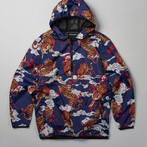 Reason Brand jacket Japanese tiger pullover hoodie halfzip anorak Chinese anime